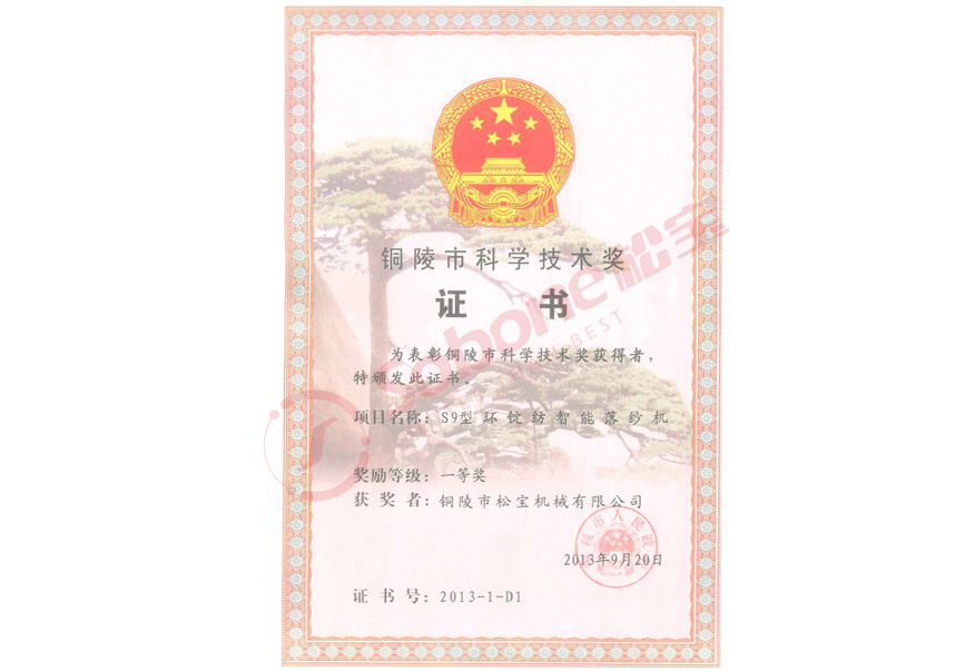 市科技進(jìn)步獎(jiǎng)一等獎(jiǎng)